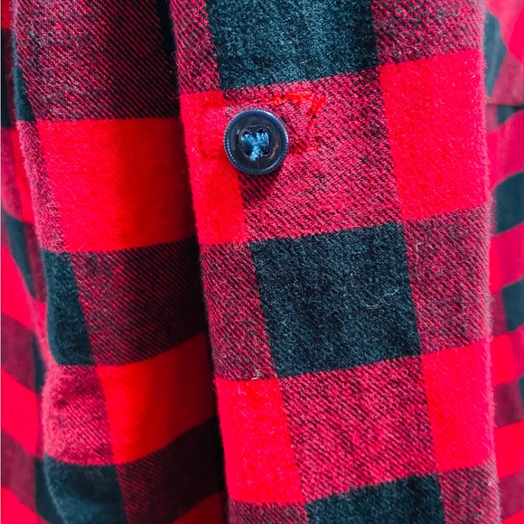 NWT Match Stick Woman’s XL 100% Cotton Bold Red & Black Checked Button Down Top - Picture 9 of 13